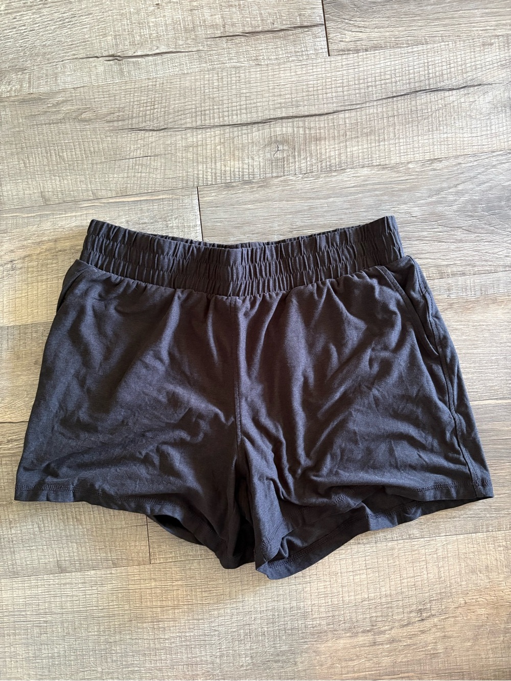 Athletic Works Black Women's Elastic-Waist Athletic Shorts